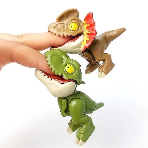 Jurassic Finger Dinosaur Triceratops Tyrannosaurus Model Legetøj Til Børn Kreativ Fingerbidende Dinosaurer Interaktiv Toy Boy Gave Y08