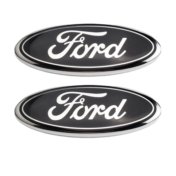 Metallemblem för Ford F150 F250 Aluminium Oval Dekal Främre Grill Baklucka Badge