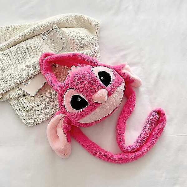 Söt Tigger Plyschväska Stitch Messenger Plyschväska Flickig Plysch Bärbar Axelväska Pink