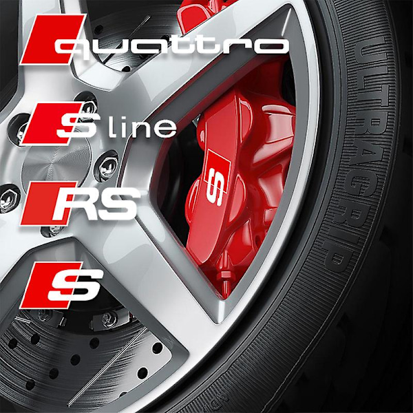 6 stk/sett Car Styling Bremsecaliper Deksel Dekorative Dekaler Klistremerke For A3 A4 A5 A6 Q3 Q5 Q7 Rs3 Rs4 Rs5 Rs6 Rs7 Sport For S White