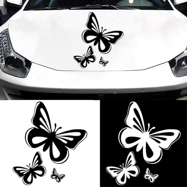 Vandtæt sommerfugl bil styling klistermærker vindue kofanger køretøj Decal Decor Black
