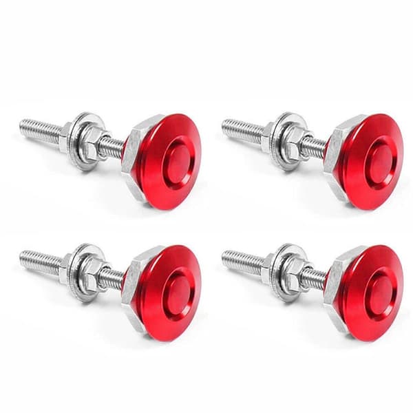 4 st snabblås i aluminium, 1,25 tums diameter, bilstötfångarlåssats Red
