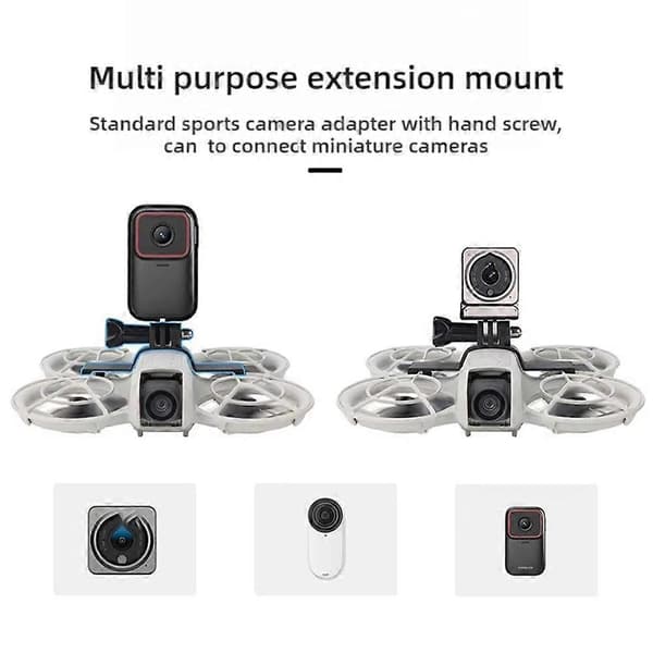 För DJI NEO Drone Toppförlängningsfäste för Insta360 GO 3/GO3S Kamera Fixeringsstöd Hållarbasadapter A Black A