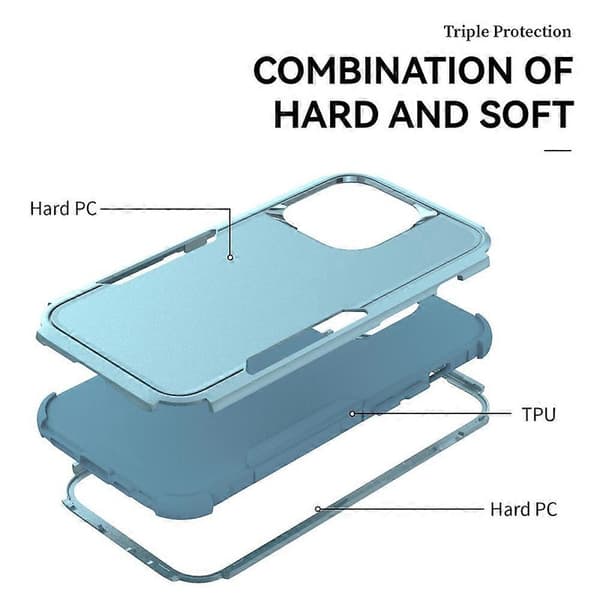 Commuter TPU + PC Telefon Cover Til iPhone 15 Grey Green