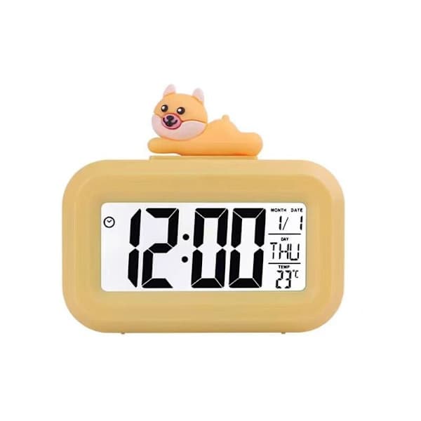 HD-sarjakuva-LCD-herätyskello taustavalaistulla näytöllä