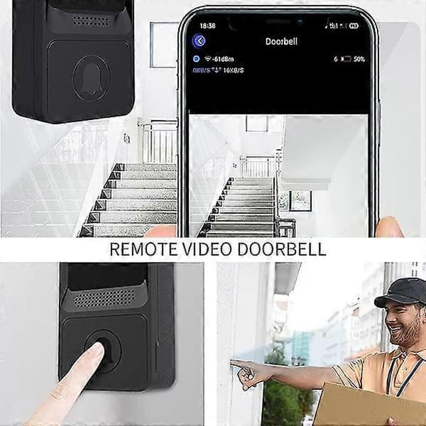 Trådlös Video Dörrklocka - HD Video, Mörkerseende, Wi-Fi Smart Dörrklocka