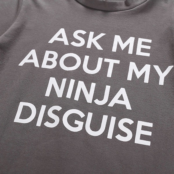 2025 Ny Herr Ask Me About My Ninja Disguise Flip T-shirt Rolig Kostym Grafisk Humor A+ Dark gray  Black M