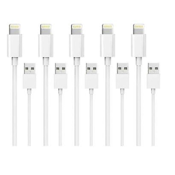 5-pak 1M Lightning-lader til iPhone 14/13/12/11/Xs/Max/X/8/7/6