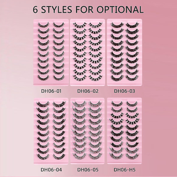 10 par återanvändbara självhäftande ögonfransar Inget lim eller eyeliner behövs Naturlig tjocka lösfransarförlängning 6