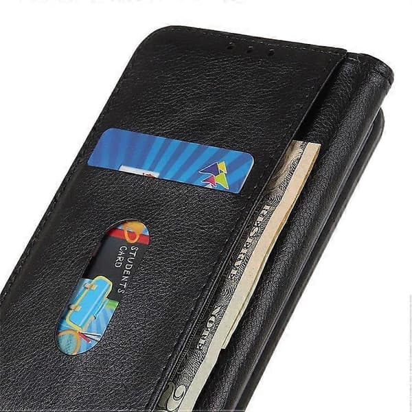 Til Samsung Galaxy S25 Edge Stand Case Split Læder Litchi Tekstur Wallet Telefon Cover Black