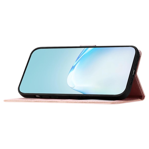 Til Samsung Galaxy A33 5G PU Læder Telefon Pung Stand Cover Silk Texture Flip Case med håndstrop Pink gold Style A Samsung Galaxy A33 5G