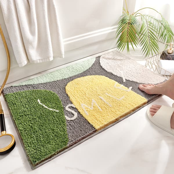 Fargerike Steiner, 40 x 60 cm Fluffy Baderomsmatte Absorberende Nei