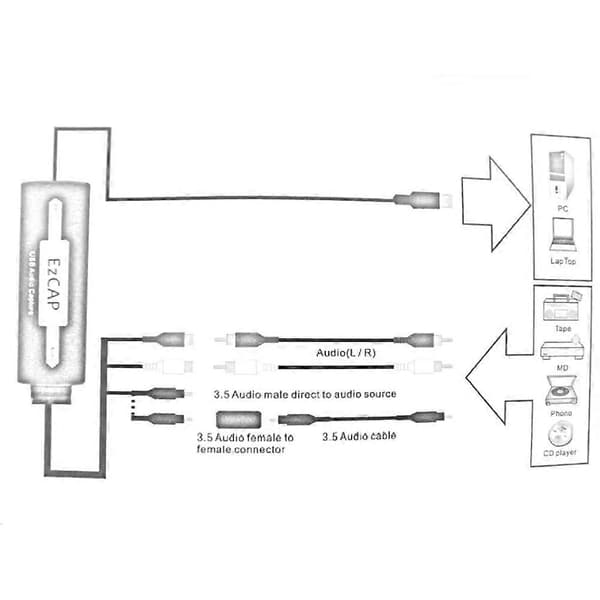 USB analog til digital lydkonverteropptaker støtter MP3 WMA WAV OGG-format