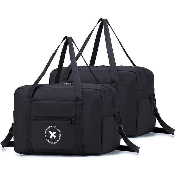 Kabinväska 40x20x25 Cm För Ryanair Godkänd Storlek Hopfällbar Case Resa Duffelväska Undersätesbagage Bärväska Axelväska Handbagage Nyl A-black-240x20x25cm