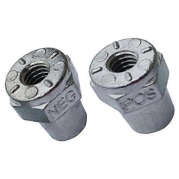 1 par 3/8 tommer hunngjenge positive negative batteripoladaptere batterikabelterminal silver