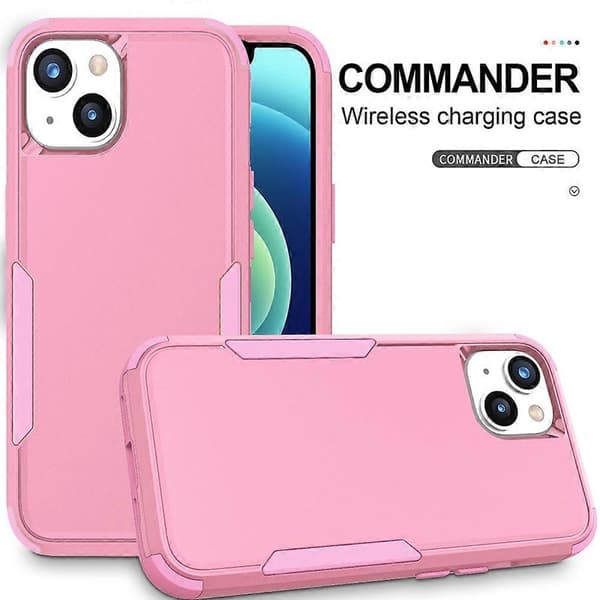 Commuter TPU + PC Telefonfodral för iPhone 15 Pink