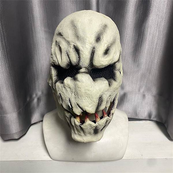 Läskig ond demon cosplay latexmask Halloween karneval djävul fest kostym rekvisita skräck ansiktsmask för vuxna