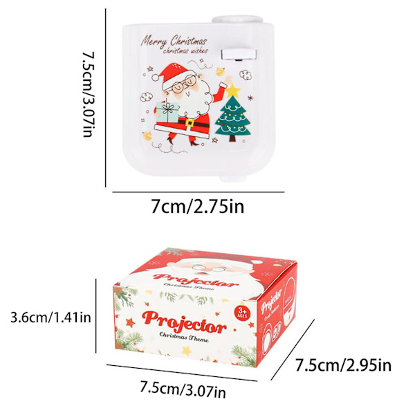 Juleprojektor Legetøj, mini Glædelig Jul Med Projektionskort, børnegaver