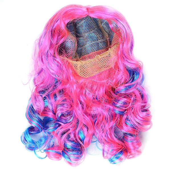 Børns piger Ombre lange krøllede parykker bølget hår efterkommere 3 Cosplay paryk Ombre