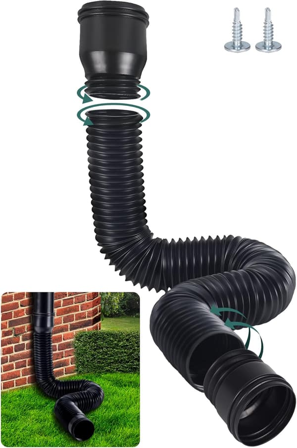 Flexible downspout extension for gutters, for downspouts 80/100 mm (1 piece)