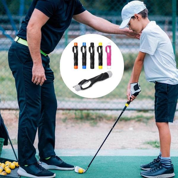 2 stk. Golfsvinghjælpere Ergonomisk Højrehåndsgreb Forbedrer Kontrol og Præcision Under Træning grå grey