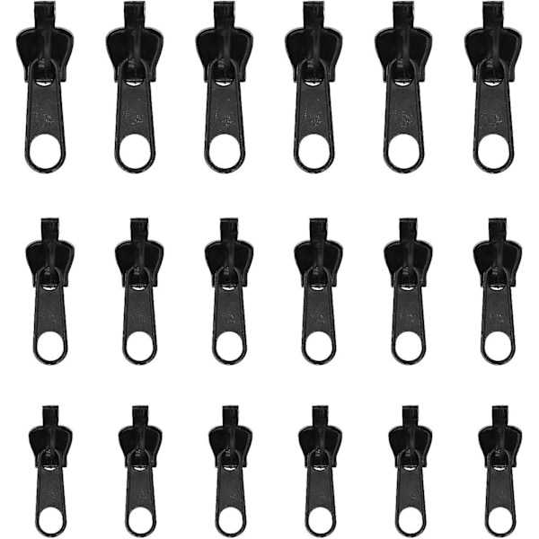 18 stk. Fix Zip Puller, Zipper Fixer Aftagelig Zipper Reparationssæt, Øjeblikkelig Zipper Tabs Træk Udskiftning Slider (Sort)