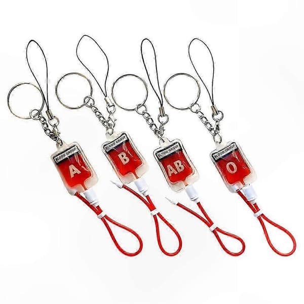 4-pack Mini Blodpåse Nyckelringar Väska Hänge 20.00X5.00X3.00CM