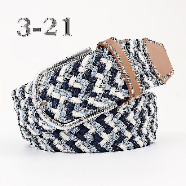 Herrebelter Bursdagsgave Midjebelteflett Klassisk spenne linning Justerbar blandet 3 farger Navy White Blue