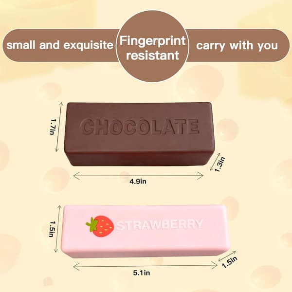2-pack Squishy Fidget Blocks - Strawberry & Chocolate Slow Rising Squeeze Foam for Stress Relief