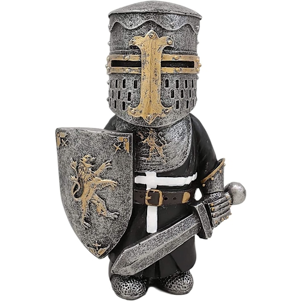 Trädgårdstomtar Dekorationer Riddarstaty Figurer Medeltida Tempelriddare Korsfarare Vakt Rustning Utomhus Gård Gräsmatta Konst Dekor Harts Gåvor Knight B