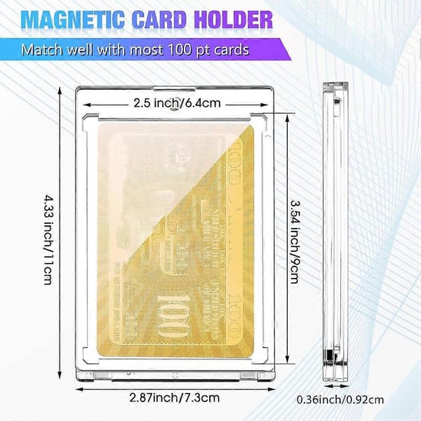 15 STK 100 Pt Magnetiske Kortholdere til Samlekort