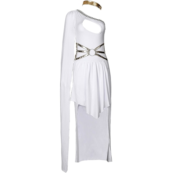 Halloween Kostume Cleopatra Tema Festkjole Lang Nederdel Cosplay Kostume White XL