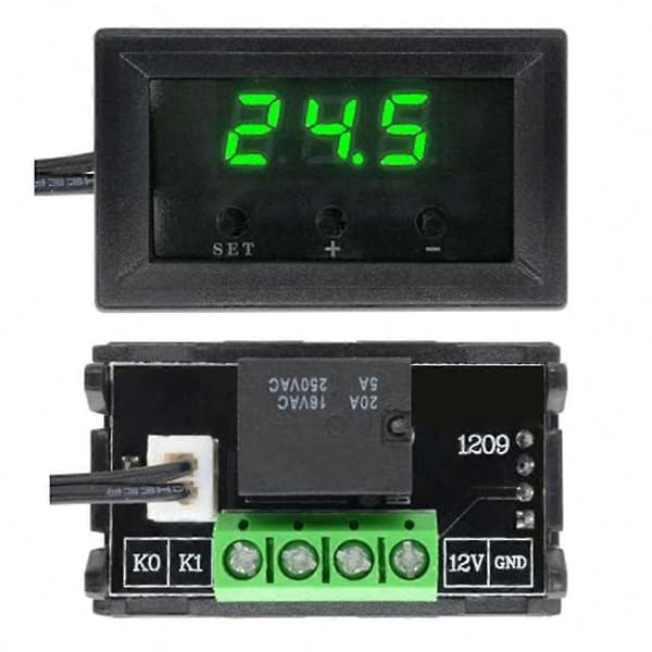 W1209 DC 12V Digital Termostat Temperaturregulator Termoregulator Inkubator NTC Sensor Switch Modul A Green