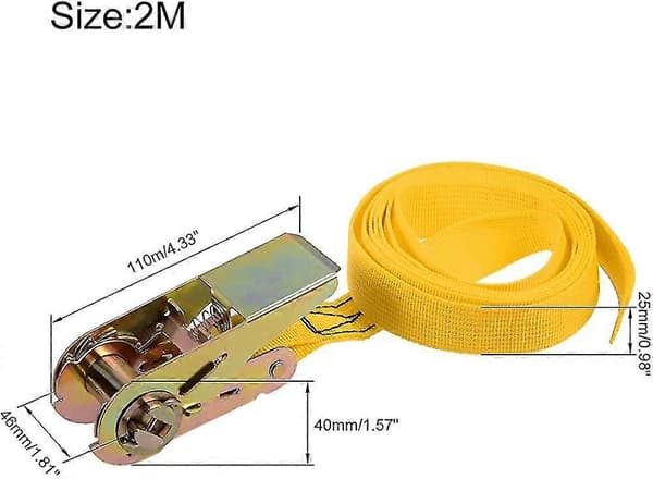 Spännband med spärrskaft 2m x 25mm 250kg lastkapacitet polypropen för flytt