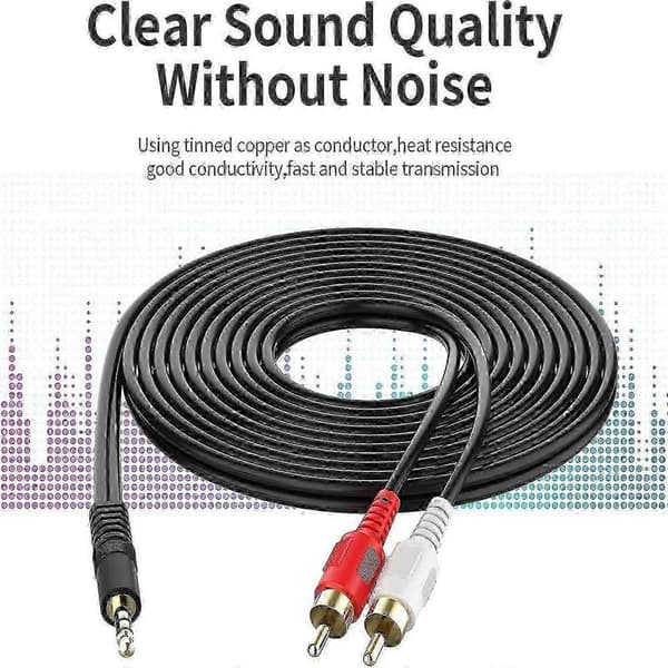 3,5 mm til RCA-kabel 30 meter 3,5 mm TRS han til 2RCA han stereo Y-splitter