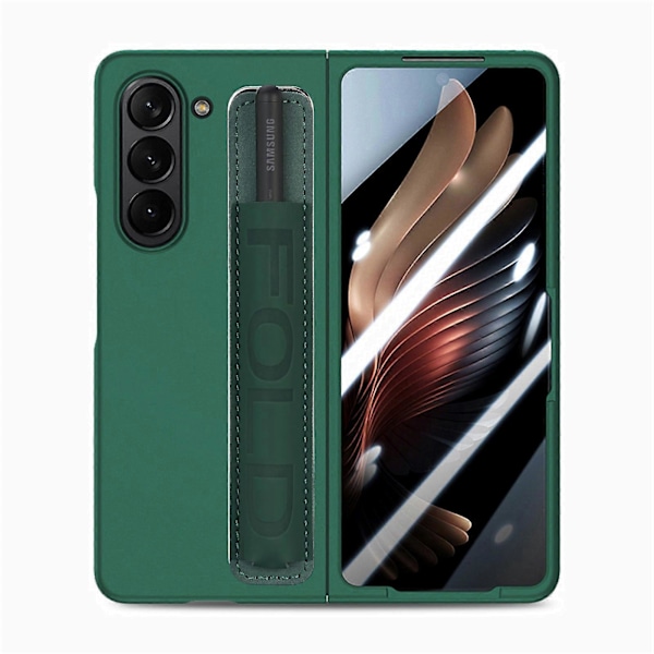 Til Z Fold 6 Etui, Hård PC Etui Til Samsung Galaxy Z Fold 6 Med S Pen Holder, Z Fold 6 Etui Med Pen Slot Stødsikker Beskyttelsesdækning Dark green