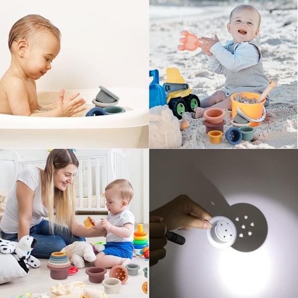 7 st silikon stapelbara leksaker för bebisar, stapla och lek stapelbara koppar för bebisar, tidig pedagogisk staplingsleksak för bebisar, småbarn, pojkar och flickor