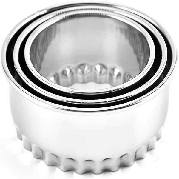 Cookie Cutters / Cake Cookie Scone Cutters Forms Stempler for matlaging baking ( 3 stk, rund kant)