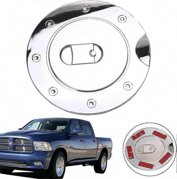 Trippelkromad bränsletanklock Gasdörrskydd för 2009-2017 Dodge Ram