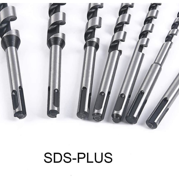 Spiralformad träborr. 7 st Sds-plus set i kolstålspiral