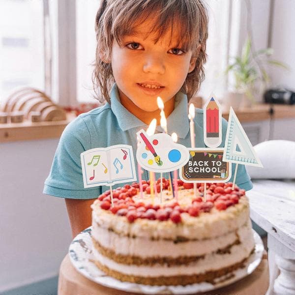 24 stk. tilbage til skolen cupcake-toppere DIY kagepynt madforretter