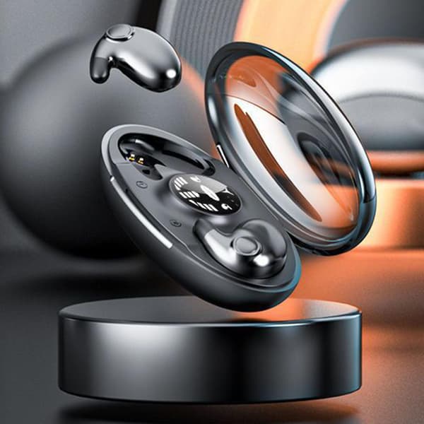 MD538 Trådløst Bluetooth-headset Binaural In-ear Søvn Digitalt Display Høj Lydkvalitet Black