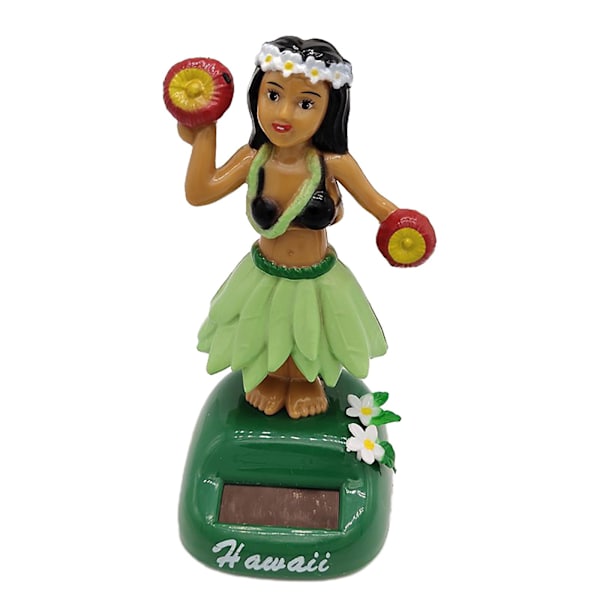 1 Pack Solar Powered Hula Girl Bobble Skaka på huvudet Docka Bil Dashboard Dans Light green Mushroom