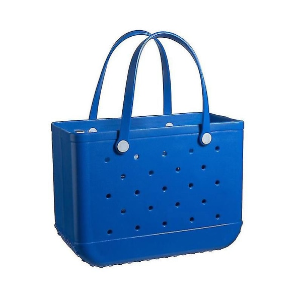 Gummipose Bogg Style Hul Vandtæt Holdbar Oversize Silikone Strand Tote Ny 2024 blue