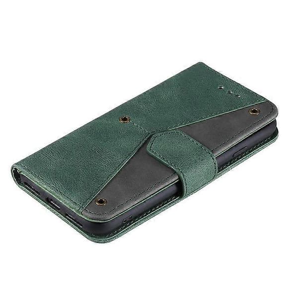 PU Läder Skyddande Telefonfodral För iPhone 16e, Plånboksfodral med Splitsning Green