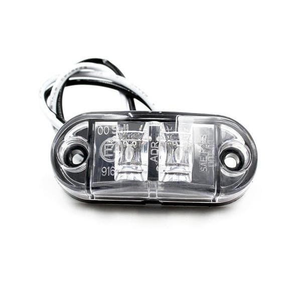 10X 2 LED Sidemarkeringslys 12/24V LED Positionslys Trailer Sidelys Advarselslys til Lastbil Autocamper Campingvogn (Hvid) white