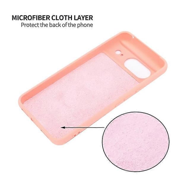 Kompatibel med Google Pixel 8 Anti-Fingeravtryck Mobilskal Flytande Silikon+Mjukt Foder Telefonfodral Baksida Pink