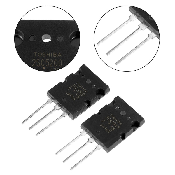 5 paria mustaa 2sa1943 2sc5200 High Power Matched Audio Transistori -a