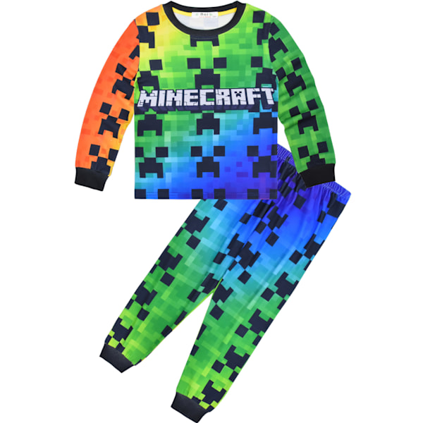 Minecraft-Min Värld Stora Barn Långärmad Hemmakläder Tröja + Byxor Set style1 120