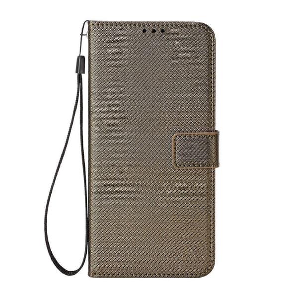 Diamanttexturerat läderfodral för OPPO Reno8 Pro Brown